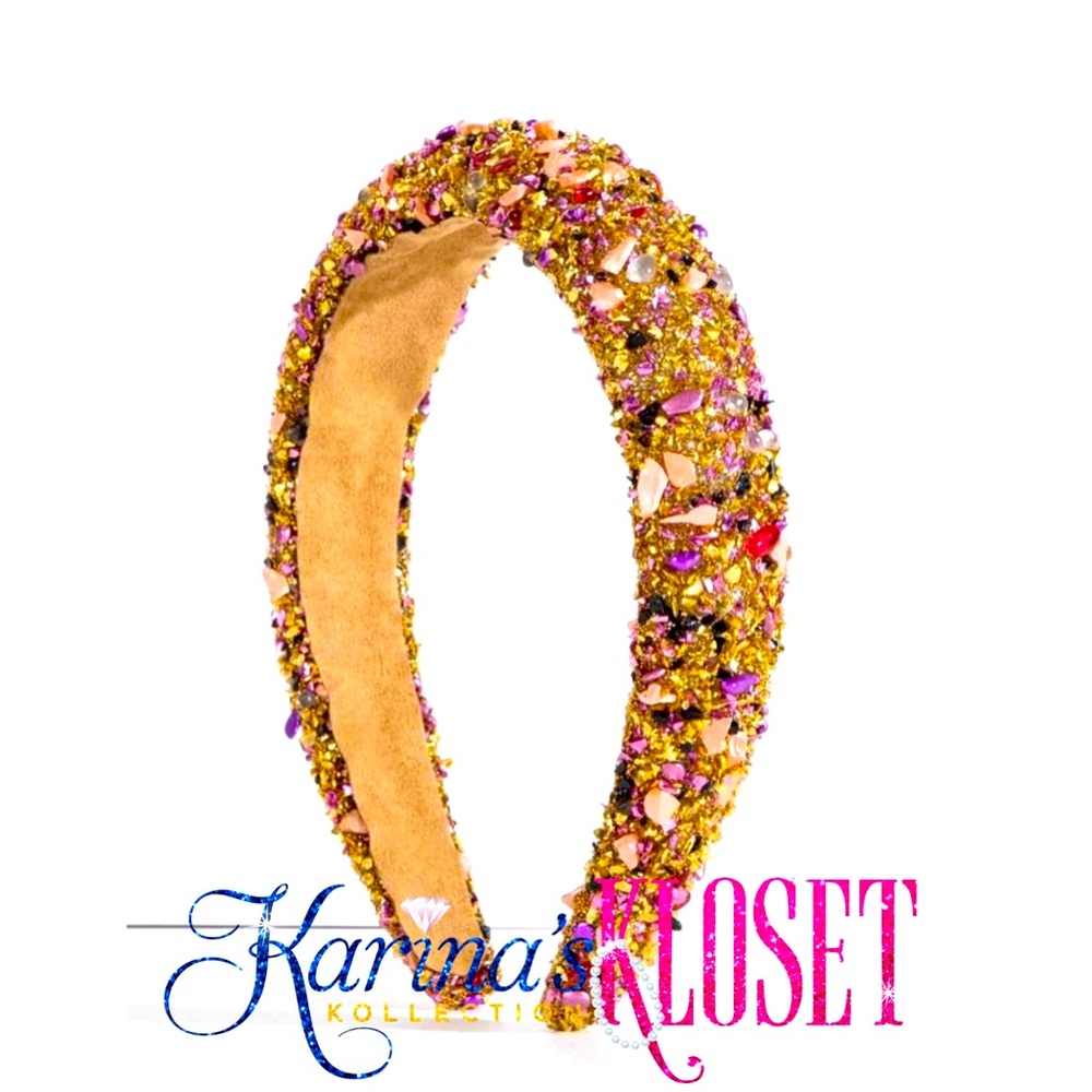 Mimi Crystal-Embellished Headband, featuring multicolour, crystal embellishment